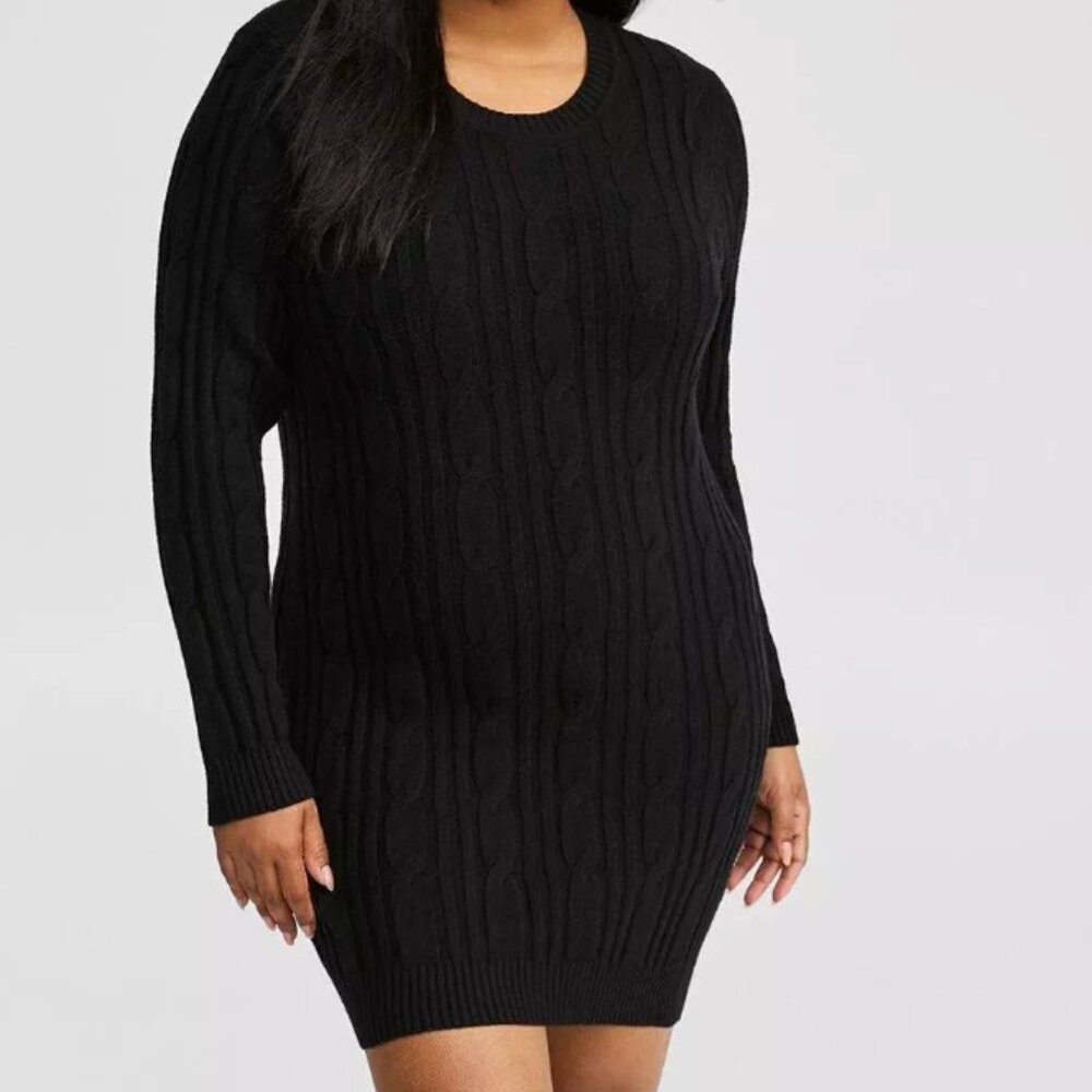 TORRID Black Cable Lounge Tunic Sweater Size 3